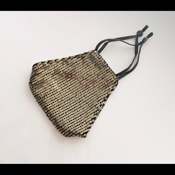 Sequin Face Mask - Gold - Picture 1 of 3